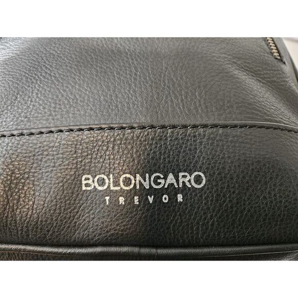 BOLANGARO TREVOR Leather Zipper Backpack Work Travel Black EUC 15x11x5 - Picture 14 of 14